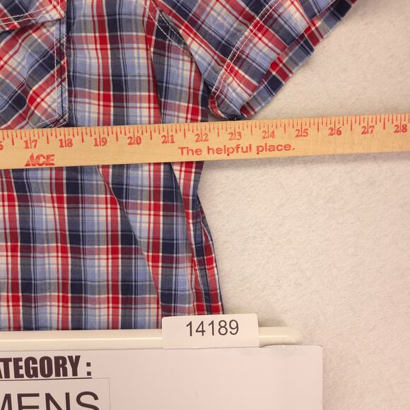 Rock & Roll Cowboy Short Sleeve Button Up T-Shirt Adult Mens Size XL Red Blue - Picture 7 of 9